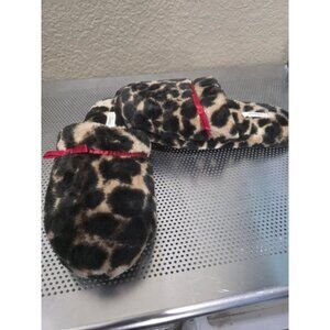 Soma Leopard Animal Print Slip On Slippers House Shoes Women's Size 5/6
